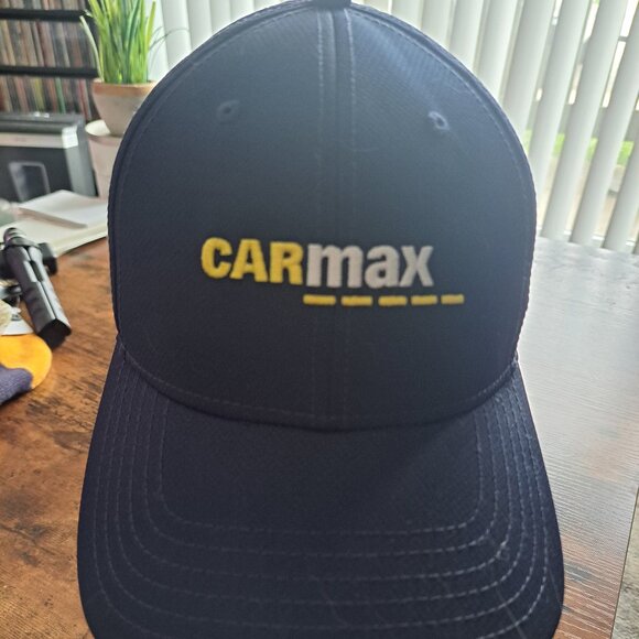 Carmax Strapback Hat Blue OSFA Adjustable Embroidered Vented Holes Polyester - Picture 1 of 4